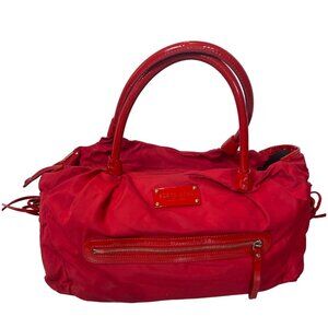 Kate Spade NYC Nylon Satchel Duffle Baby Travel Tote Bag Red